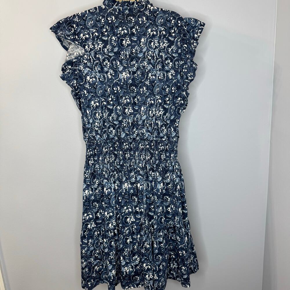 Lauren Ralph Lauren Tiered Floral Linen Blend Dress Smocked Beach Coastal Sz 12 - Picture 4 of 14
